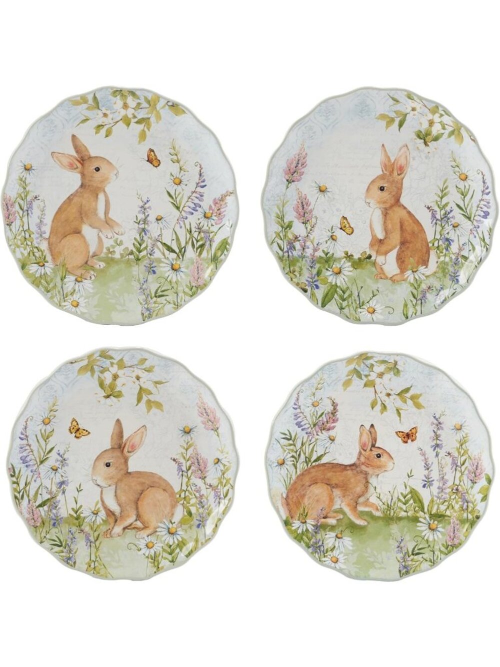 Set of 4 Ceramic Dessert Plates - Perfect for Easter & Family Gatherings